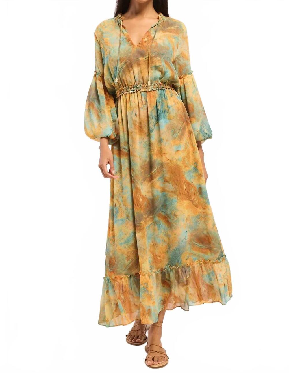 NEW MISA LOS ANGELES amata midi dress in halcyon fresco